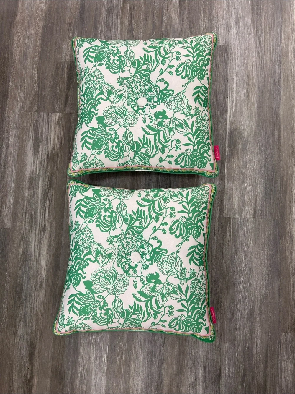 Set of 2 Lilly Pulitzer Via Amore Spritzer indoor/outdoor pillows 20x20